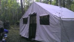 <p>On the deck outside at our leased camp from Trapper Don</p>